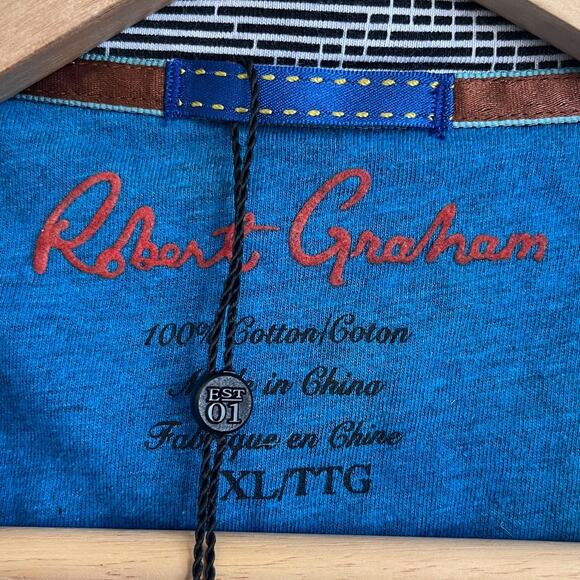 Robert Graham Naylor Skull Men Graphic Tee T-Shirt Size 2XL Gothic Grunge Floral - Picture 7 of 8